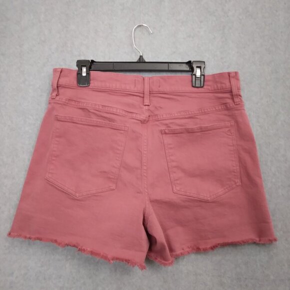 MADEWELL | High-Rise Denim Shorts: Garment-Dyed Button-Front Pink | Size 32 - Picture 5 of 10